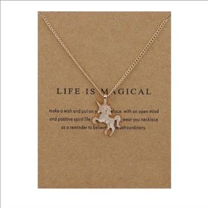 Make a Wish necklace. Unicorn. Life is Magical